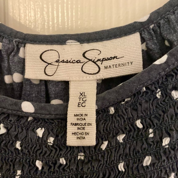 Jessica Simpson Maternity gray dot blouse XL - Picture 6 of 8